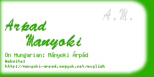 arpad manyoki business card