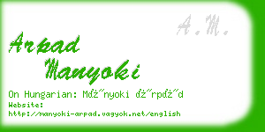 arpad manyoki business card